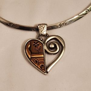 Brighton reversible two toned heaet necklace